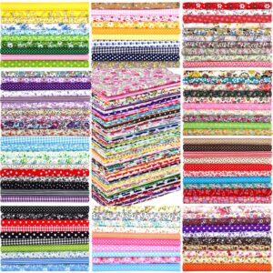 kingdder 200 pcs 10 x 10 inch cotton fabric squares for sewing craft fat quarters bundle squares patchwork fabric for diy crafts scrapbooking cloths handmade accessory (cartoon)