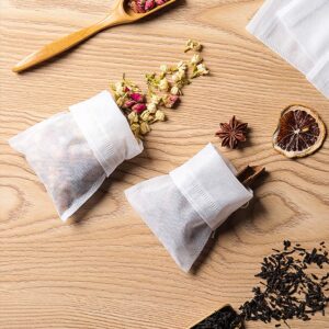 200pcs Disposable Tea Bags for Loose Leaf Tea, Tea Filter Bags with Free Tea Spoon for Loose Tea Loose Leaf Tea, Coffee, Spice, Herbs (QS53)