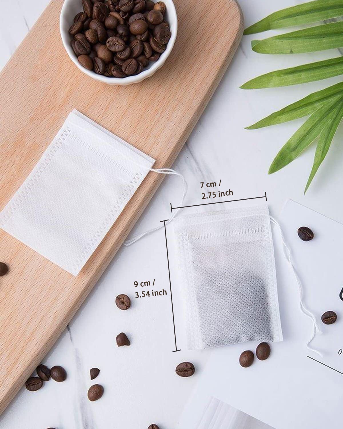 200pcs Disposable Tea Bags for Loose Leaf Tea, Tea Filter Bags with Free Tea Spoon for Loose Tea Loose Leaf Tea, Coffee, Spice, Herbs (QS53)