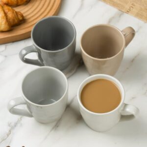 famiware Mars 4 Pieces Coffee Mug, 14 oz Tea Mug, Catering Mugs with Handle for Coffee, Tea, Cocoa, Milk, Multi-color