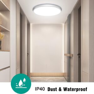 DODOPEN Motion Sensor Ceiling Light Wired - 12 Inch Motion Activated Flush Mount Lighting Fixture - 24W LED Ceiling Light for Closet, Hallway, Porch, Laundry, Garage, Basements - 5000K White