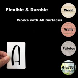 1 Inch Alphabet Letter Stencils for Painting - 42 Pack Letter and Number Stencil Templates with Signs for Painting on Wood, Reusable Letters and Numbers Stencils for Chalkboard Wood Signs & Wall Art