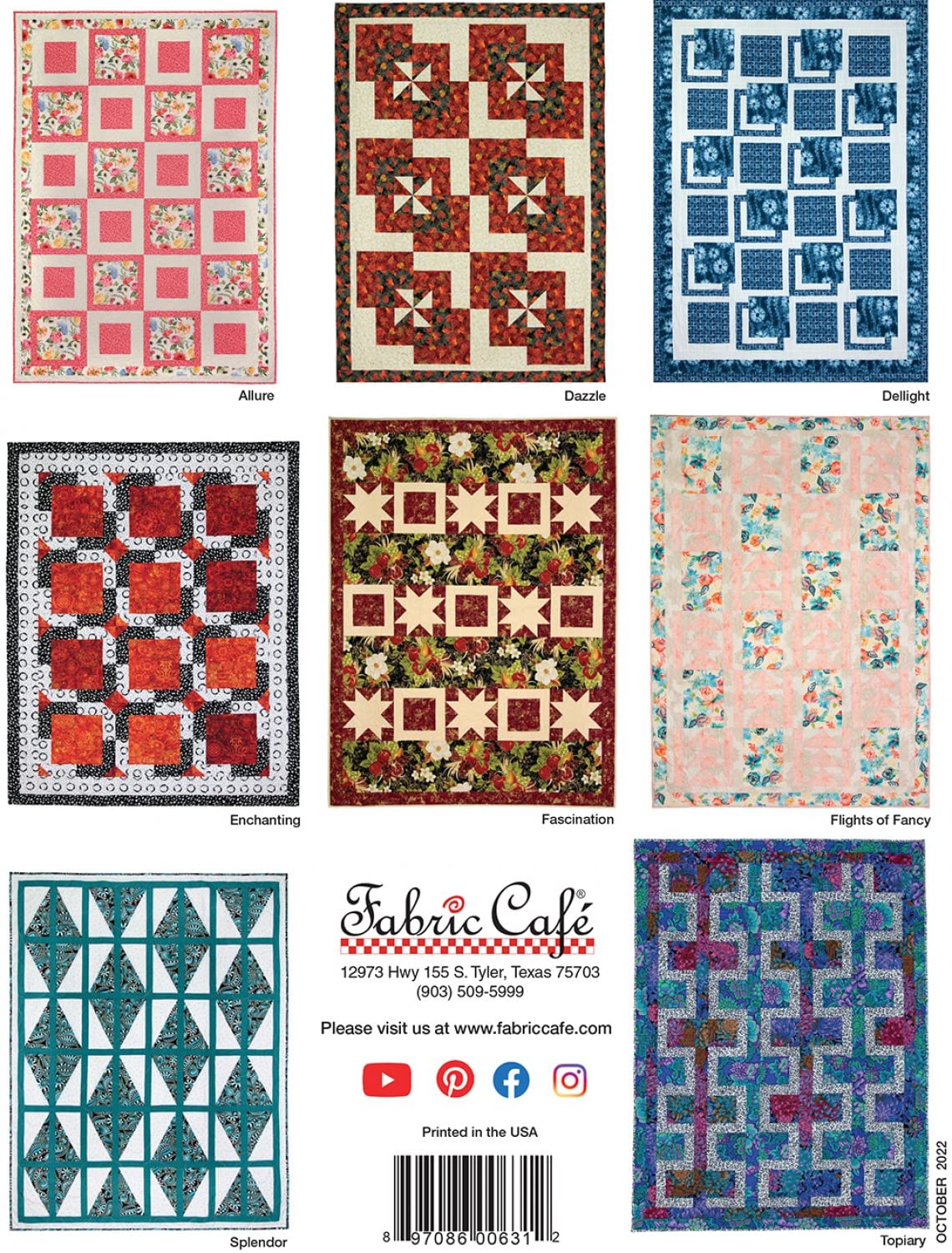 The Magic of 3-Yard Quilts Pattern Book by Fabric Cafe