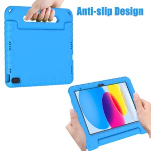 AVAWO iPad 10th Generation Case Kids 10.9 Inch 2022, iPad 10th Case with Built-in Screen Protector, Durable Shockproof Lightweight Protective Handle Stand 10.9" iPad 10th Gen Case Child Toddlers, Blue