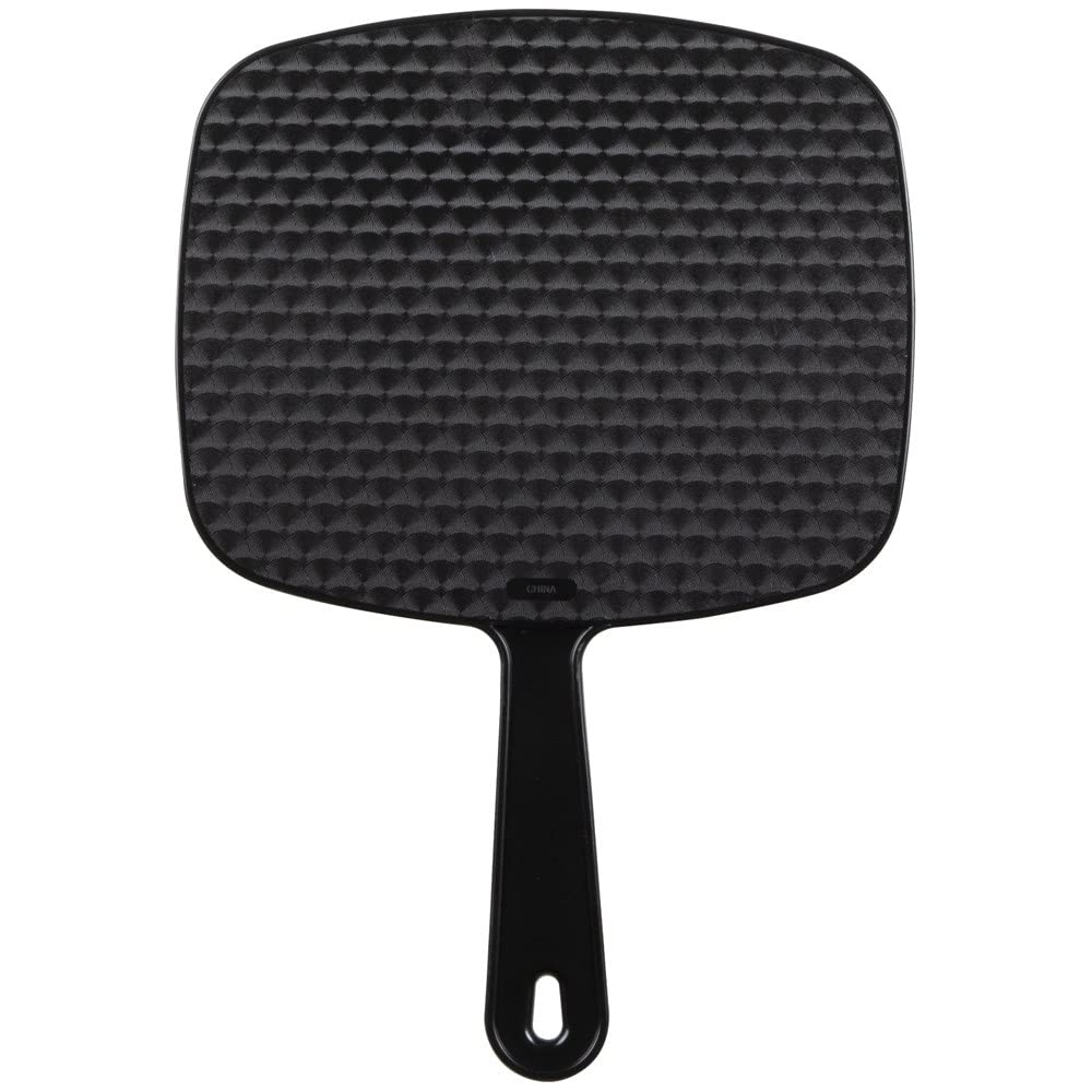 ForPro Professional Collection Premium Hand Mirror with Handle, 6.3" W x 9.6" L, Multi-Purpose Handheld Mirror with Distortion-Free Reflection, Black