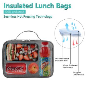 kissleaf Lunch Box for Men Women Insulated Lunch Bag Reusable Lunch Box for Office Work School Leakproof Freezable Cooler Lunch Box for Kids Lunch Bag for Adults