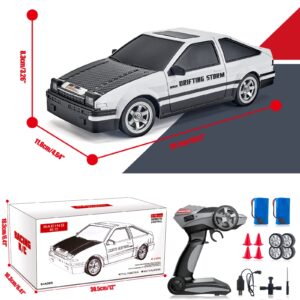 Remote Control Car RC Drift Car 1:16 Scale 4WD RC Car with LED Lights 2.4GHz 30km/h Hard Shell RTR High Speed Drift Racing Sport Toy Car for Adults Boys Girls Kids Gift 2Pcs Rechargeable Batteries