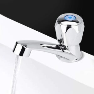 Water Faucet, G1/2 (20mm) ABS Plastic Single Cold Faucet Water Tap Bathroom Basin Kitchen Sink Accessories(Diamond G1/2)