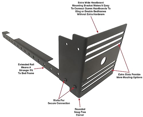 Bed Frame Extension Footboard HEADBOARD King Queen Extra Long Universal MOUNTING Bracket #928 TECH Team