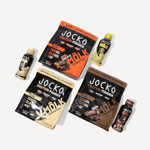 Jocko Mölk Protein Shakes – Naturally Flavored Protein Drinks, KETO Friendly, No Added Sugar, 30g Grass Fed Protein - Ready to Drink, 12 FL Oz, 12pk, Liquid (Vanilla)