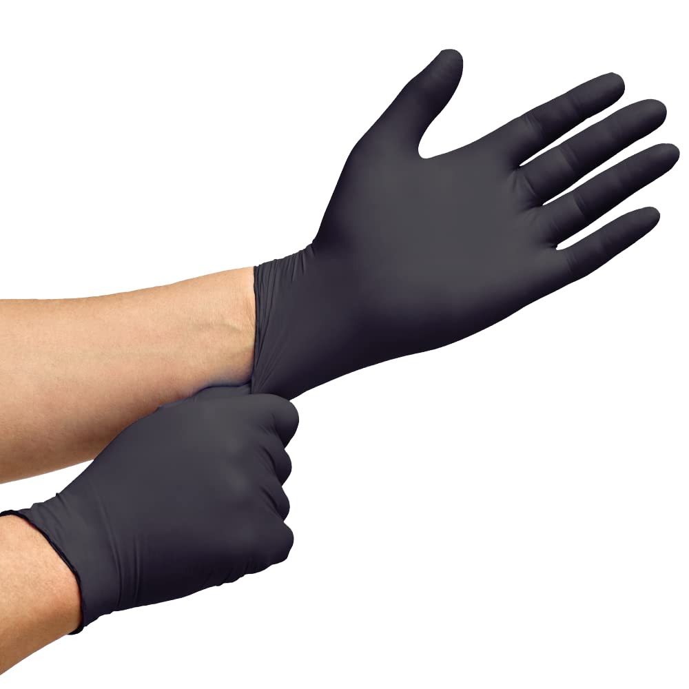 Inspire HEAVY DUTY 6Mil ORIGINAL Quality Stretch Nitrile Black Gloves Disposable Latex Free |Medical, Food, Mechanic, Tattoo