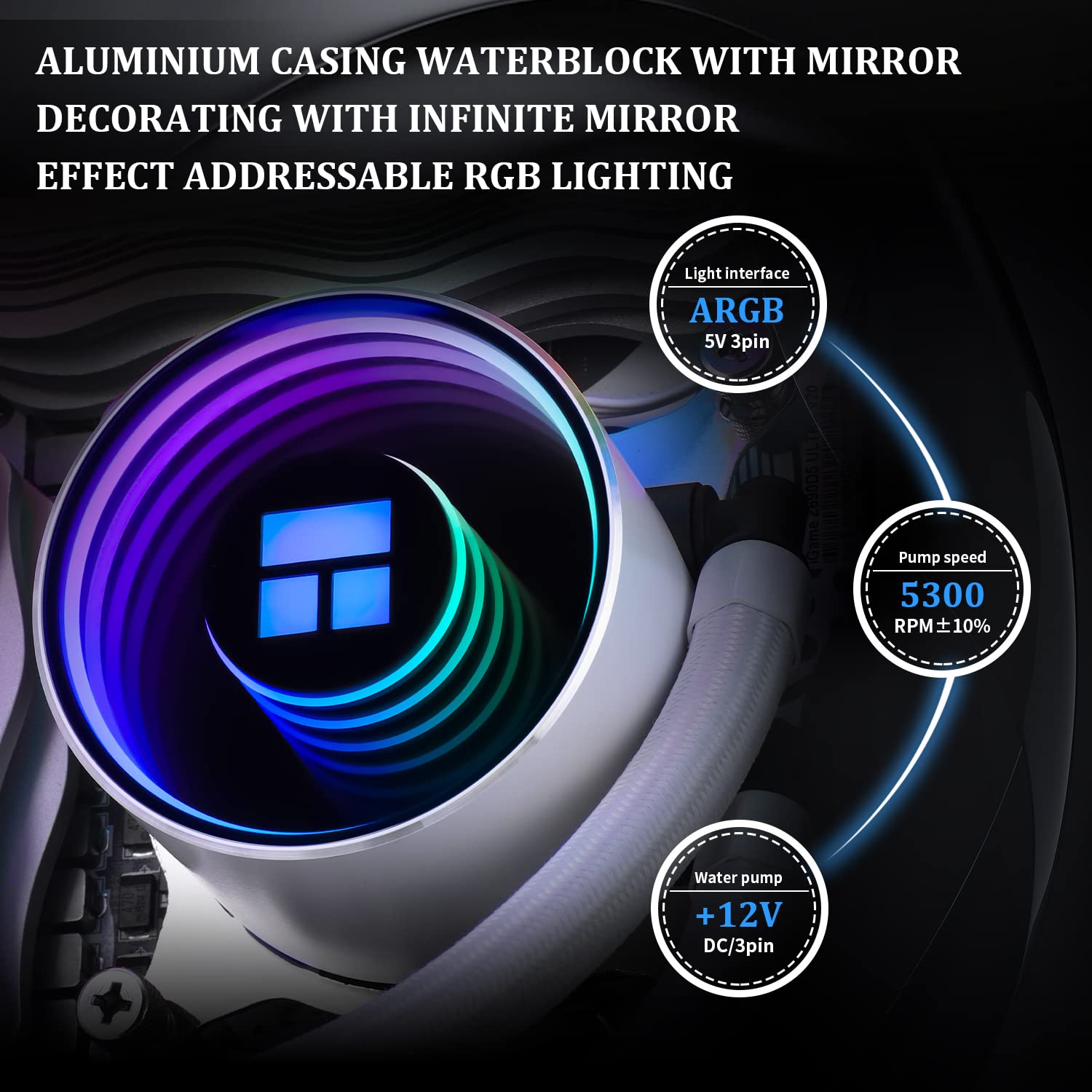 Thermalright Frozen Notte 360 White ARGB Water Cooling CPU Cooler, 360 CPU Cooler Specifications, 3×120mm PWM Fans, S-FDB V2 Bearings, Suitable for AMD/AM4, Intel LGA 1700/1150/1151/1200/2011/2066