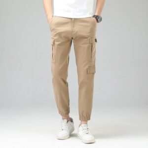 Plaid&Plain Men's Casual Cargo Joggers Sweatpants Chino Tapered Stretch Hiking Twill Pants with Pockets C803 DPK 34