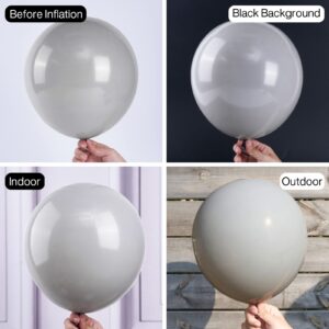 PartyWoo Gray Balloons, 100 pcs Matte Gray Balloons Different Sizes Pack of 18 Inch 12 Inch 10 Inch 5 Inch Grey Balloons for Balloon Garland or Balloon Arch as Birthday Party Decorations, Gray-Y71