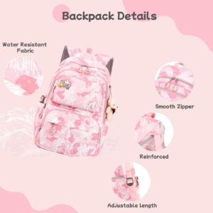 Rolling Backpack for Girls Elementary School Students with Wheels Bookbags Kids trolley Tie Rod Schoolbag Teens Travel Bag