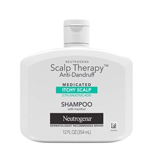 Neutrogena Scalp Therapy Anti-Dandruff Shampoo for Itchy Scalp, 2.5% salicylic acid with Peppermint Fragrance, 12 fl oz