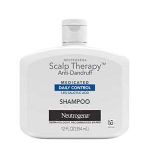 neutrogena scalp therapy anti-dandruff shampoo daily control, 1.8% salicylic acid, with fragrance of warm vanilla & toasted coconut notes, 12 fl oz