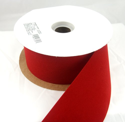 Embassy Sherry Dark Red Velvet Christmas Ribbon 2 1/2" - 25 Yards - NOT Wired