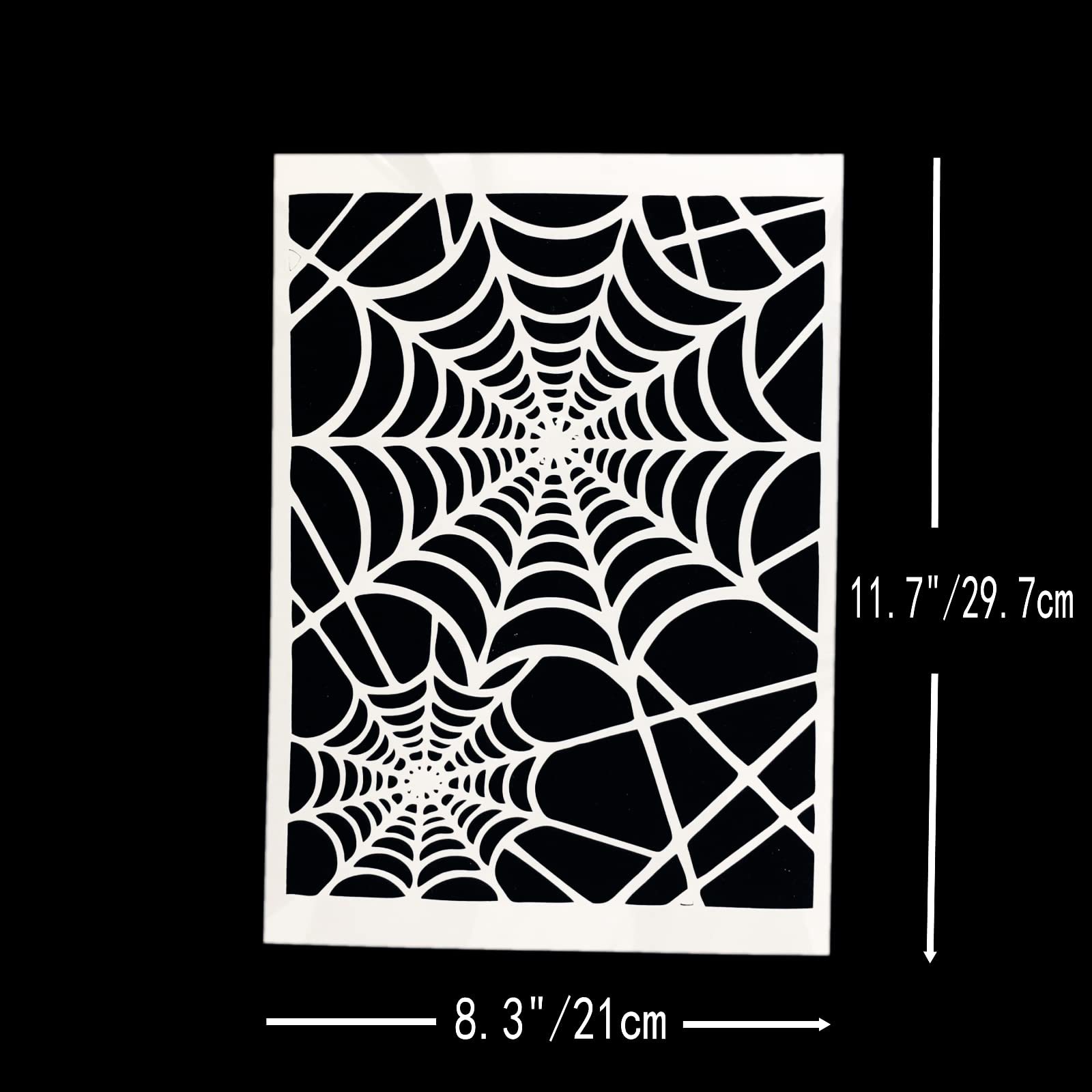 TIAMECH A4 Spider Web Net Stencils for Painting on Wood Reusable Halloween Layering Stencil DIY Scrapbook Coloring Decorative Size 8.3 x 11.7inch Templates