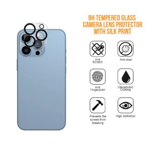 Xréel 3 Pack Tempered Glass Screen Protector and Camera Lens Protector for [iPhone 13 Pro Max], [Military Grade] 9H Hardness, Scratch Resistance, Bubble Free and Easy to Install (Installation Aid Tool Included)