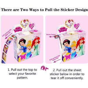 2 Pack Princess Stickers, Kids Stickerin 20 Designs, 400 Pcs Self Adhesive Label Roll Stickers Laptop, Water Bottle, Phone, Cute Animal Stickers for Kids Teens