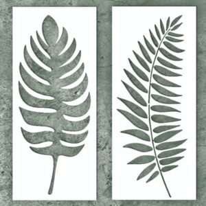 Large Leaf Stencils for Painting (12x16 Inch) - Wall Stencils for Painting Large Pattern – Stencils for Painting on Walls, Furniture & Art –Scrapbooking Tropical Stencil Vinyl -Incl. Palm Leaf Stencil