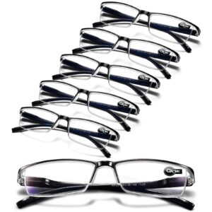 gaoye 6 pack reading glasses men, blue light blocking readers, mens prescription glasses, 2.0