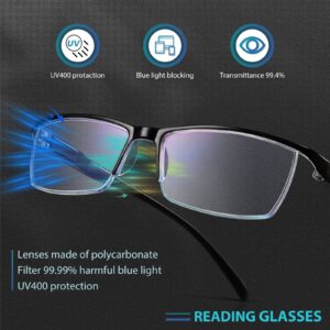 Gaoye 6 Pack Reading Glasses Men, Blue Light Blocking Readers, Mens Prescription glasses, 2.0