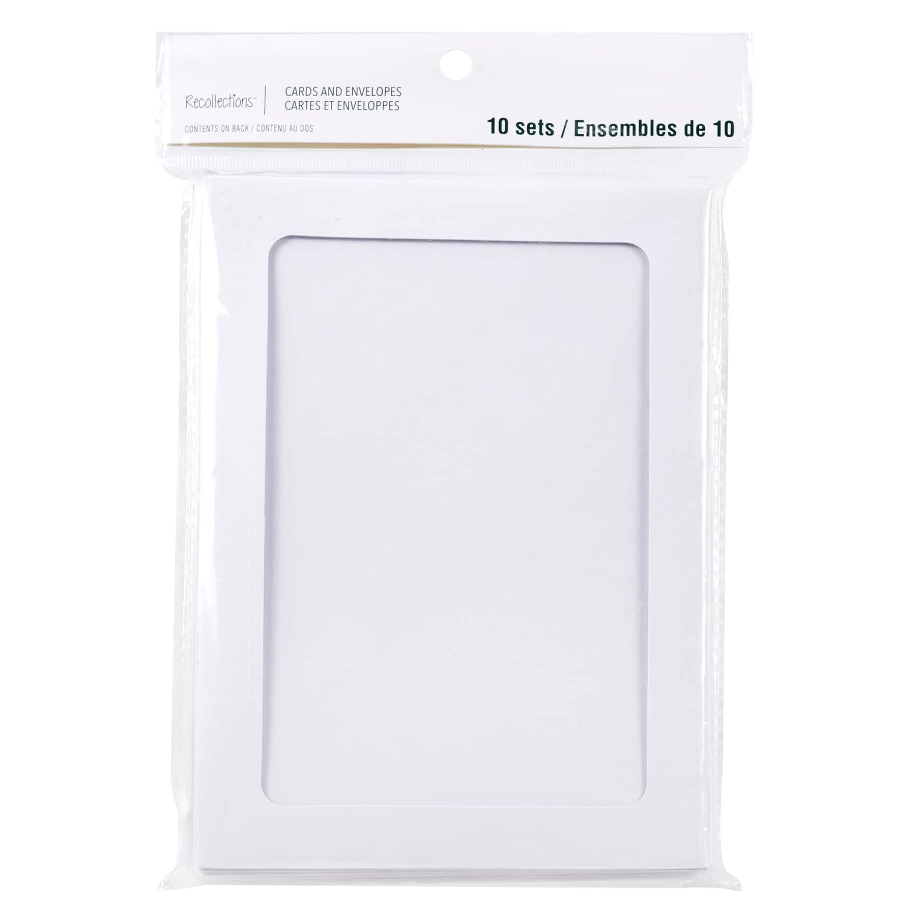 12 Packs: 10 ct. (120 total) 5”; x 7”; White Frame Cards & Envelopes by Recollections™