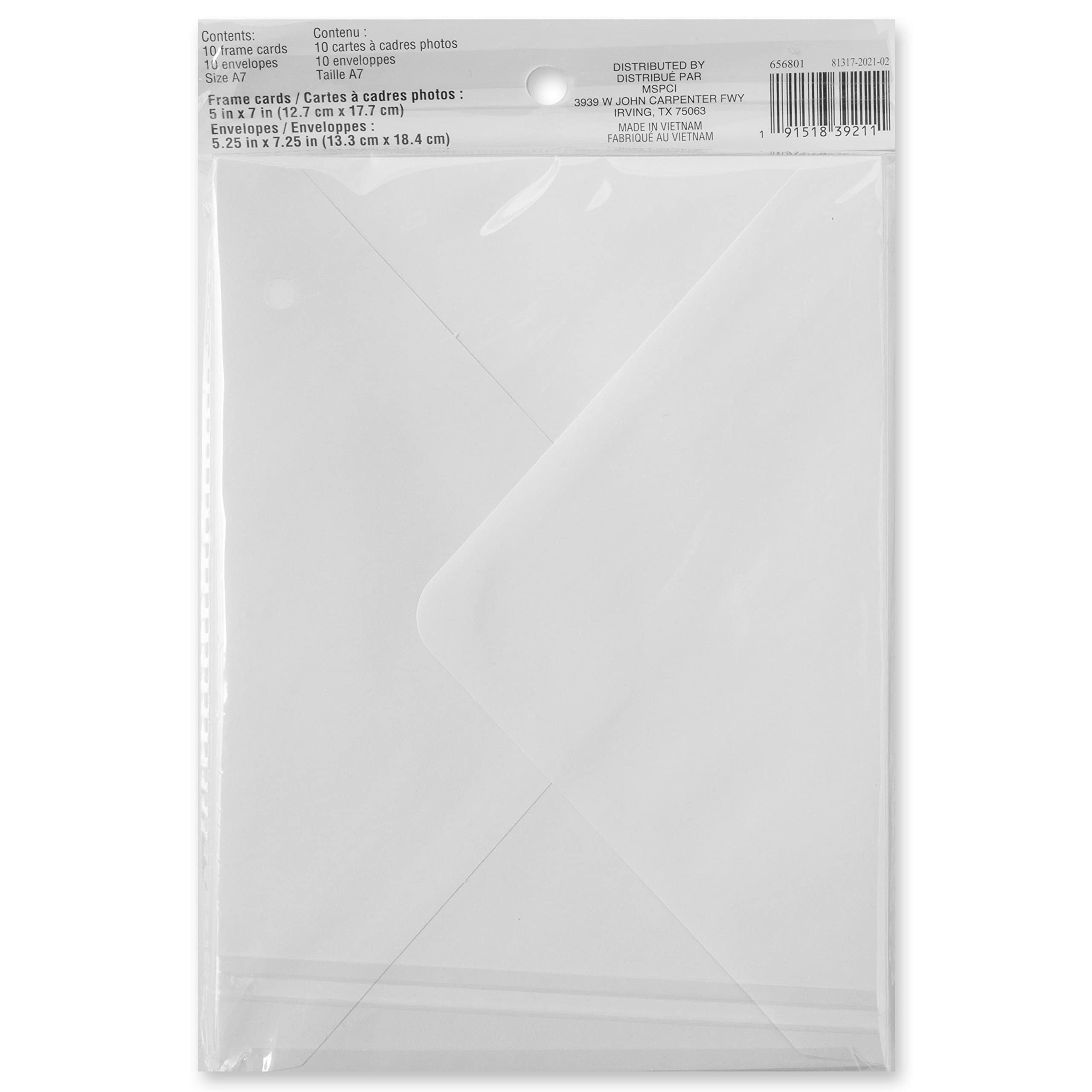 12 Packs: 10 ct. (120 total) 5”; x 7”; White Frame Cards & Envelopes by Recollections™