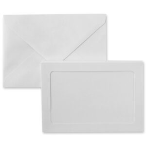 12 Packs: 10 ct. (120 total) 5”; x 7”; White Frame Cards & Envelopes by Recollections™