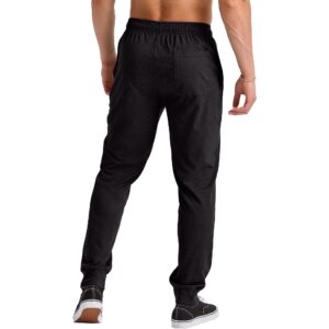 Hanes Originals Men's Joggers with Pockets, Tri-Blend Jersey, Black, Small