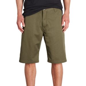 volcom men's regular vmonty chino shorts, military, 31