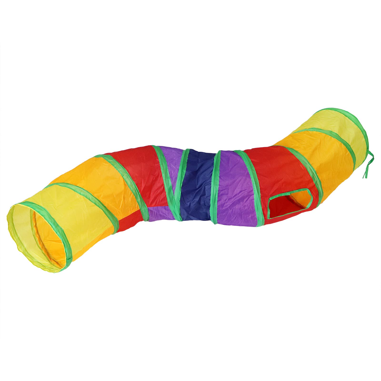 Bemodst Cat Tunnel for Indoor Cats Large,Cat Tubes and Tunnels Collapsible S-Shape Cat Tubes Kitty Tunnels Interactive Cat Toy with Storage Bag for Cat Small Dogs Ferret Rabbit (Colored 2-Way)