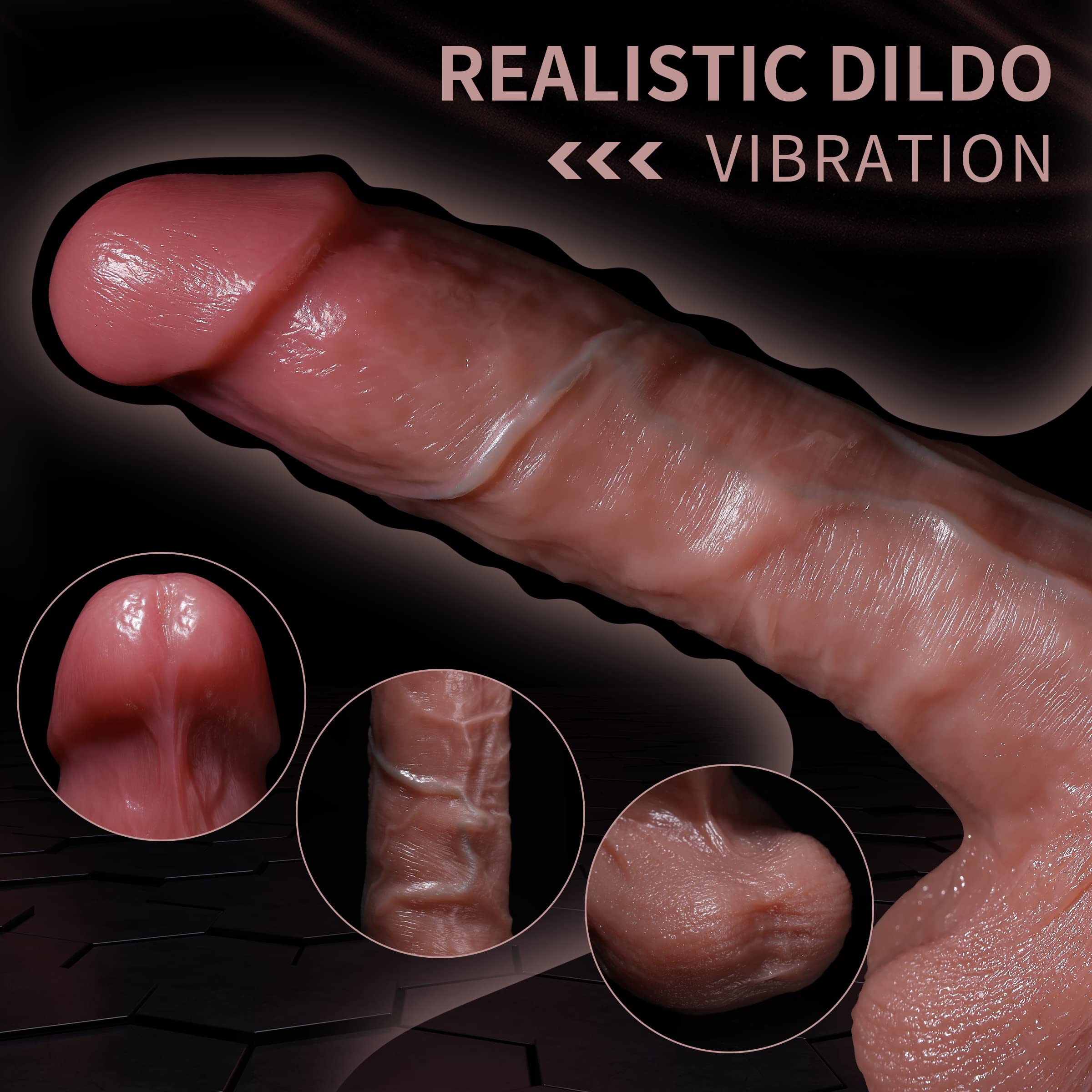 Realistic Dildo Thrusting Vibrator with 5 Thrusting Modes 9.5 Inch Vibrating G Spot Dildos Adult Sex Toys for Women with Strong Suction Cup