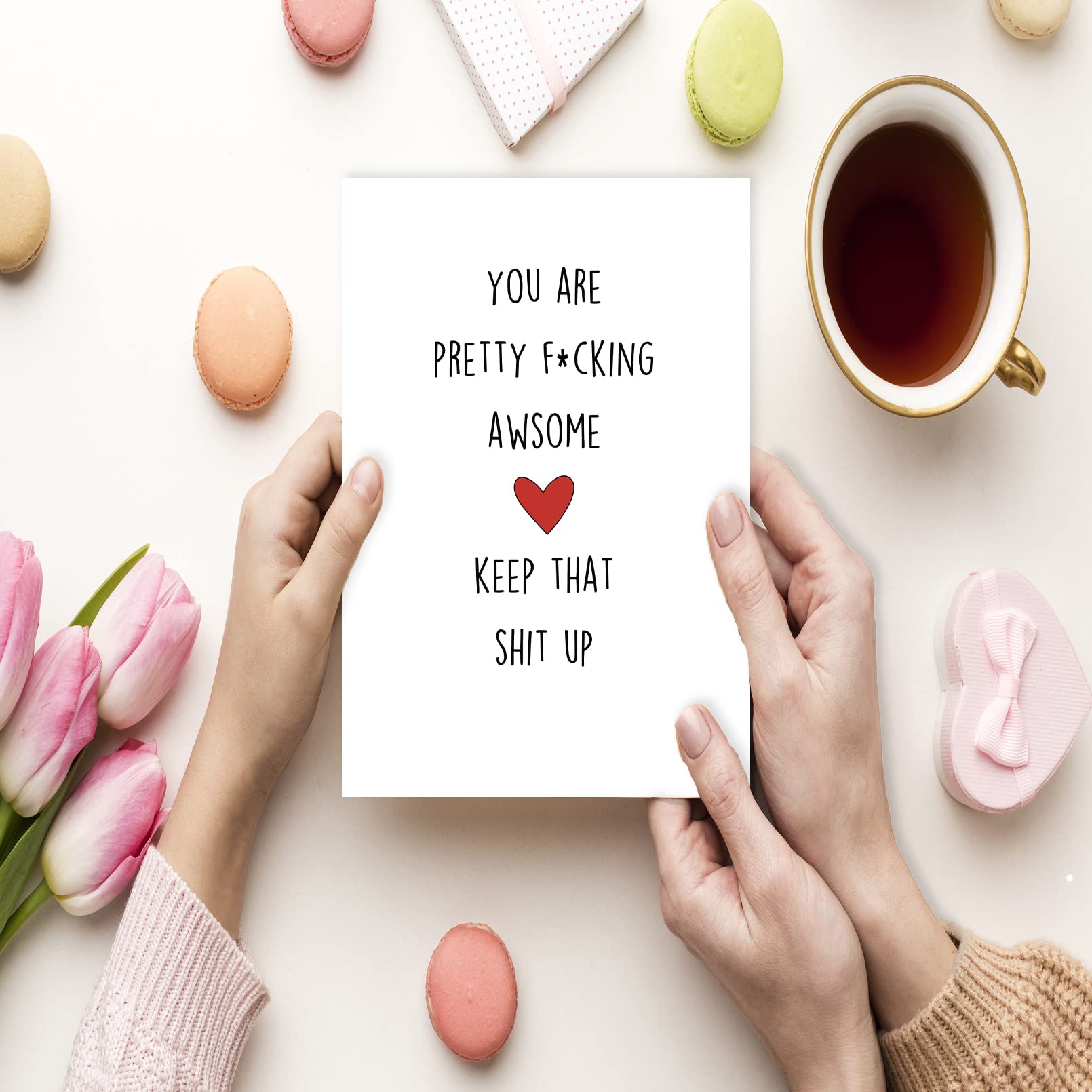 Funny Thank You Card for Best Friend, Humorous Motivational Card for Him Her, Encourage Birthday Card GIft for Colleague,Boyfriend,Girlfriend, You Are Pretty Awesome Card