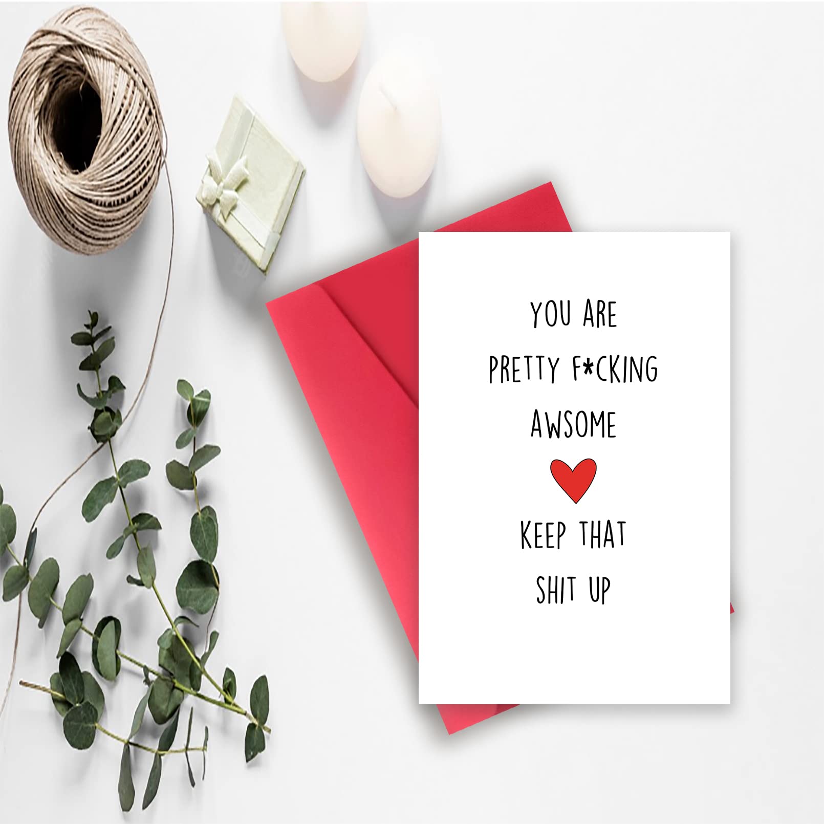 Funny Thank You Card for Best Friend, Humorous Motivational Card for Him Her, Encourage Birthday Card GIft for Colleague,Boyfriend,Girlfriend, You Are Pretty Awesome Card