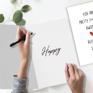 Funny Thank You Card for Best Friend, Humorous Motivational Card for Him Her, Encourage Birthday Card GIft for Colleague,Boyfriend,Girlfriend, You Are Pretty Awesome Card