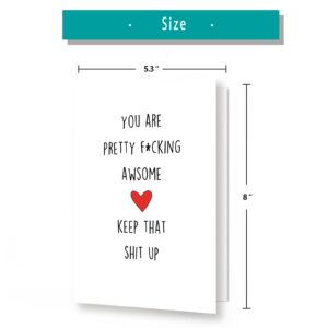 Funny Thank You Card for Best Friend, Humorous Motivational Card for Him Her, Encourage Birthday Card GIft for Colleague,Boyfriend,Girlfriend, You Are Pretty Awesome Card