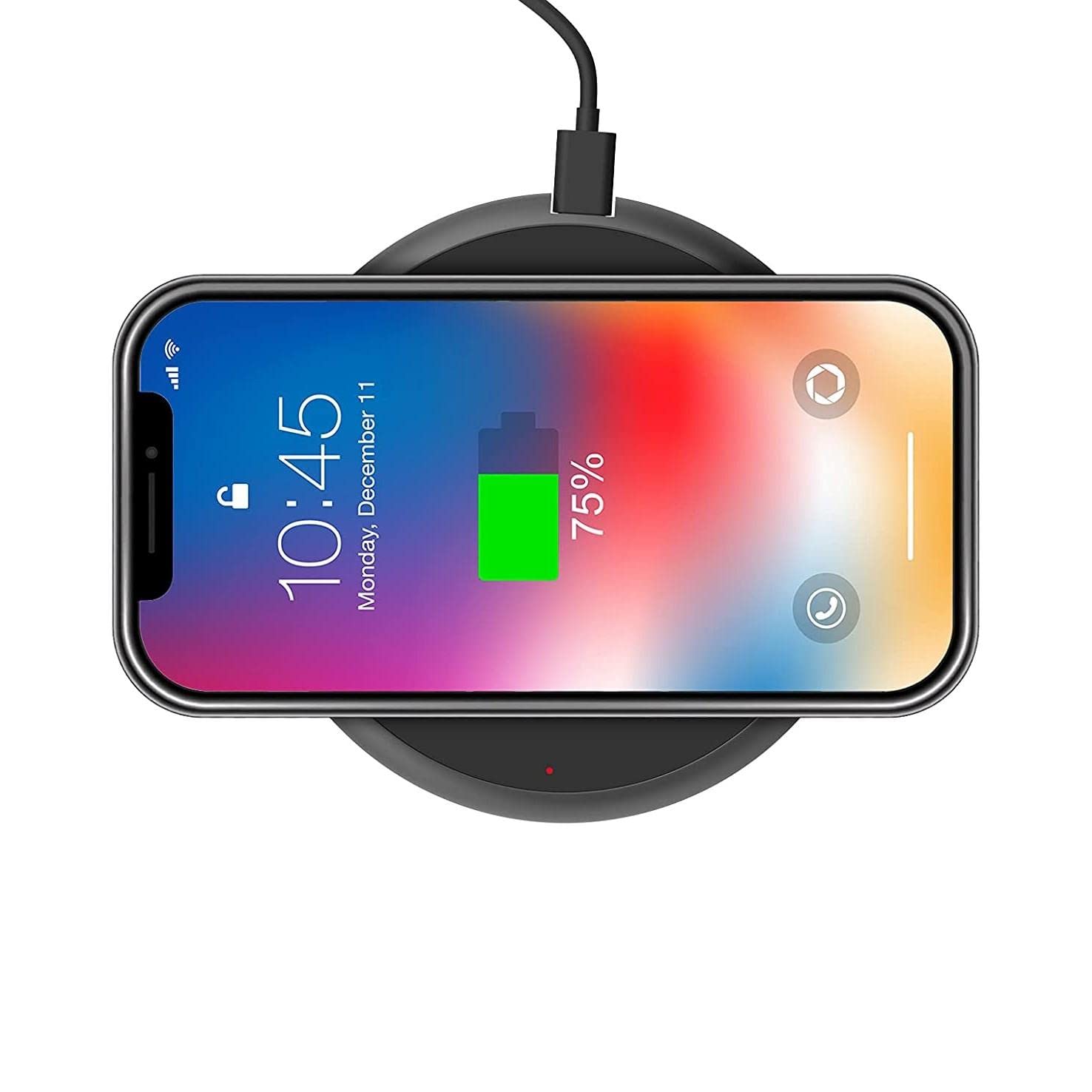 BoxWave Charger Compatible with Bose QuietComfort Earbuds (Charger by BoxWave) - HottieMug with Wireless PowerDisc Charger (15W), Qi Wireless 15W Mug Warmer Coffee Desktop Charger - Jet Black