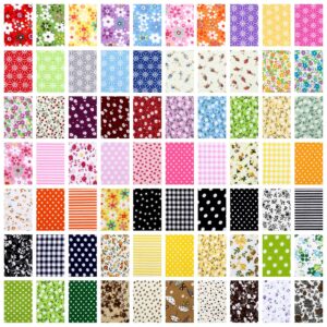 100 Pcs 10 x 10 Inches Cotton Fabric Square No Repeat Patchwork Fabrics Cotton Printed Floral Craft Fabric Patchwork Bundles Flower Quilting Fabric Craft for DIY Sewing Cloths Handmade Accessories