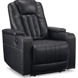 Signature Design by Ashley Center Point Urban Faux Leather Tufted Zero Wall Recliner, Black