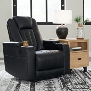 Signature Design by Ashley Center Point Urban Faux Leather Tufted Zero Wall Recliner, Black