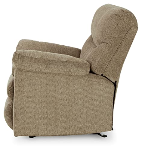 Signature Design by Ashley Alphons Transitional Polyester Tufted Rocker Recliner, Light Brown