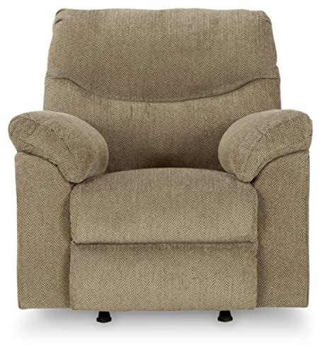 Signature Design by Ashley Alphons Transitional Polyester Tufted Rocker Recliner, Light Brown