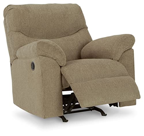 Signature Design by Ashley Alphons Transitional Polyester Tufted Rocker Recliner, Light Brown