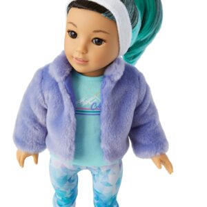 American Girl Corinne Tan Girl of the Year 2022 18-inch Doll Casual Outfit with Coat, Tee, and Boots, For Ages 8+