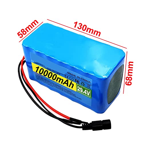 OXEXE E-Bike Lithium Battery Pack 24V (29.4v) 10Ah 7S2P 18650 Li-ion Rechargeable Battery Pack, 29.4v 10000mAh Electric Bicycle Moped Balancing Scooter+ 29.4V 2A Charger