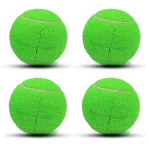 zhuokece 4 pcs precut walker tennis balls for furniture legs floor protection, heavy duty long lasting felt pad glide coverings (light green)