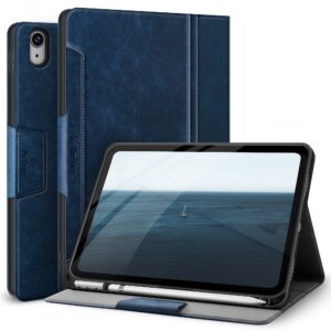 antbox case for ipad 10th generation 10.9'' 2022 with built-in apple pencil holder auto sleep/wake function pu leather smart cover for ipad 10th generation(10.9'') (blue)